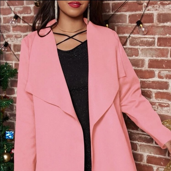 Pink Waterfall Collar Coat - Picture 2 of 10